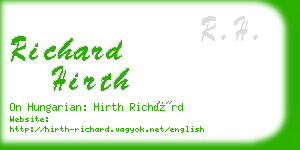 richard hirth business card